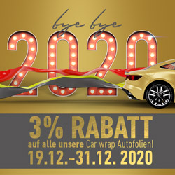 3% Rabatt auf alle Car Wrap Folien vom 19.12.20-31.12.20 - 3% Rabatt auf alle Car Wrap Folien vom 19.12.20-31.12.20