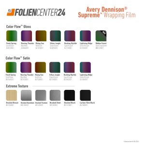 Avery Dennison® Supreme Wrapping Film Muster Serie, (Bild 5) Nicht farbechte Beispieldarstellung