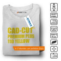 STAHLS® CAD-CUT® Premium Plus Flexfolie 110 Yellow DIN A4 Bogen, (Bild 2) Nicht farbechte Beispieldarstellung