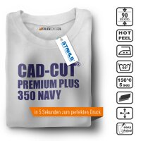 STAHLS® CAD-CUT® Premium Plus Flexfolie 350 Navy DIN A4 Bogen, (Bild 2) Nicht farbechte Beispieldarstellung