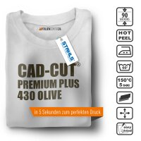 STAHLS® CAD-CUT® Premium Plus Flexfolie 430 Olive DIN A4 Bogen, (Bild 2) Nicht farbechte Beispieldarstellung