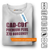 STAHLS® CAD-CUT® Premium Plus Flexfolie 270 Burgundy DIN A4 Bogen, (Bild 2) Nicht farbechte Beispieldarstellung