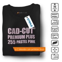 STAHLS® CAD-CUT® Premium Plus Flexfolie 255 Pastel Pink DIN A4 Bogen, (Bild 1) Nicht farbechte Beispieldarstellung