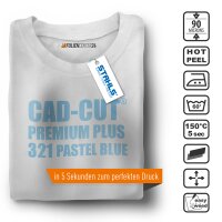 STAHLS® CAD-CUT® Premium Plus Flexfolie 321 Pastel Blue DIN A4 Bogen, (Bild 2) Nicht farbechte Beispieldarstellung