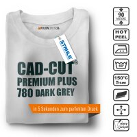 STAHLS® CAD-CUT® Premium Plus Flexfolie 780 Dark Grey DIN A4 Bogen, (Bild 1) Nicht farbechte Beispieldarstellung