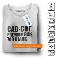 STAHLS® CAD-CUT® Premium Plus Flexfolie 700 Black DIN A4 Bogen, (Bild 2) Nicht farbechte Beispieldarstellung