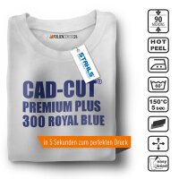 STAHLS® CAD-CUT® Premium Plus Flexfolie 300 Royal Blue DIN A4 Bogen, (Bild 2) Nicht farbechte Beispieldarstellung