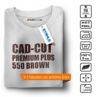 STAHLS® CAD-CUT® Premium Plus Flexfolie 550 Brown DIN A4 Bogen, (Bild 2) Nicht farbechte Beispieldarstellung
