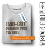 STAHLS® CAD-CUT® Premium Plus Flexfolie 115 Gold DIN A4 Bogen, (Bild 2) Nicht farbechte Beispieldarstellung
