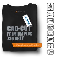 STAHLS® CAD-CUT® Premium Plus Flexfolie 730 Grey DIN A4 Bogen, (Bild 1) Nicht farbechte Beispieldarstellung