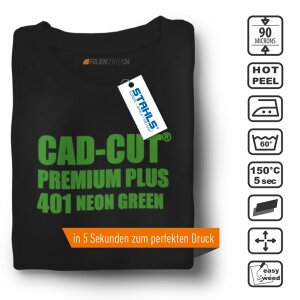 STAHLS® CAD-CUT® Premium Plus Flexfolie 401 Neon Green DIN A4 Bogen, (Bild 1) Nicht farbechte Beispieldarstellung