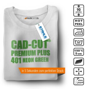 STAHLS® CAD-CUT® Premium Plus Flexfolie 401 Neon Green DIN A4 Bogen, (Bild 2) Nicht farbechte Beispieldarstellung