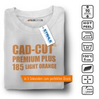 STAHLS® CAD-CUT® Premium Plus Flexfolie 185 Light Orange DIN A4 Bogen, (Bild 2) Nicht farbechte Beispieldarstellung
