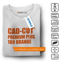 STAHLS® CAD-CUT® Premium Plus Flexfolie 180 Orange DIN A4 Bogen, (Bild 2) Nicht farbechte Beispieldarstellung