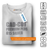STAHLS® CAD-CUT® Premium Plus Flexfolie 815 Silver DIN A4 Bogen, (Bild 2) Nicht farbechte Beispieldarstellung
