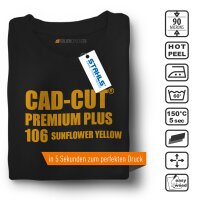 STAHLS® CAD-CUT® Premium Plus Flexfolie 106 Sunflower Yellow DIN A4 Bogen, (Bild 1) Nicht farbechte Beispieldarstellung