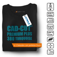 STAHLS® CAD-CUT® Premium Plus Flexfolie 380 Turqouise DIN A4 Bogen, (Bild 1) Nicht farbechte Beispieldarstellung
