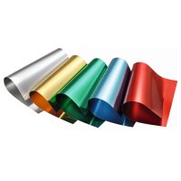 folia® Alu-Bastelkarton 300g/m² 10 Bogen farbig sortiert (35cm x 50cm), (Bild 1) Nicht farbechte Beispieldarstellung