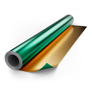folia® Alufolie doppelseitig kaschiert Grün/Gold (50cm x 10m), (Bild 1) Nicht farbechte Beispieldarstellung