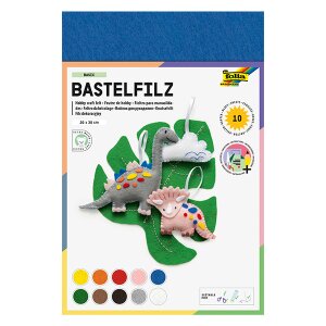 folia® Bastelfilz 150g/m² 10 Blatt farbig sortiert (20cm...