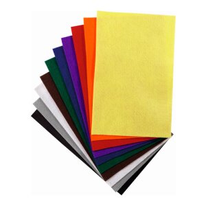 folia® Bastelfilz 150g/m² 10 Blatt farbig sortiert (20cm x 30cm), (Bild 2) Nicht farbechte Beispieldarstellung