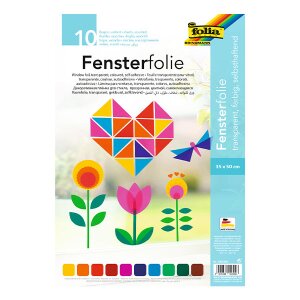 folia® Fensterfolie 10 Bogen farbig sortiert (35cm x 50cm), (Bild 1) Nicht farbechte Beispieldarstellung