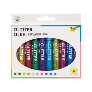 folia® Glitter-Glue farbig sortiert (10 Stifte à 95ml),...