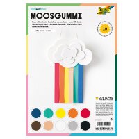 folia® Moosgummi BASIC 10 Blatt farbig sortiert (20cm x 29cm), (Bild 1) Nicht farbechte Beispieldarstellung