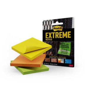 Post-it® Extreme Notes, 76 x 76 mm, Grün, Gelb, Orange (3er Pack), Bild 1