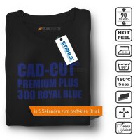 STAHLS® CAD-CUT® Premium Plus Flexfolie 300 Royal Blue, (Bild 1) Nicht farbechte Beispieldarstellung
