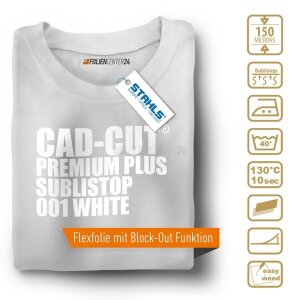STAHLS® CAD-CUT® Premium Plus Sublistop Flexfolie 001 White, (Bild 3) Nicht farbechte Beispieldarstellung