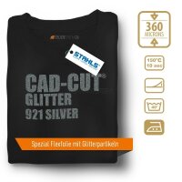 STAHLS® CAD-CUT® Glitter Flexfolie 921 Silver, (Bild 1) Nicht farbechte Beispieldarstellung