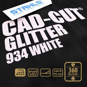 STAHLS® CAD-CUT® Glitter Flexfolie 934 White, (Bild 2) Nicht farbechte Beispieldarstellung