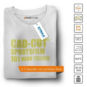STAHLS® CAD-CUT® SportsFilm Flexfolie 101 Neon Yellow, (Bild 1) Nicht farbechte Beispieldarstellung
