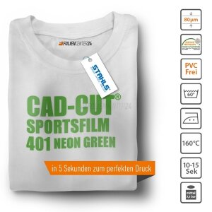 STAHLS® CAD-CUT® SportsFilm Flexfolie 401 Neon Green, (Bild 1) Nicht farbechte Beispieldarstellung