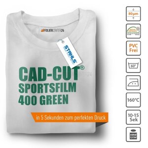STAHLS® CAD-CUT® SportsFilm Flexfolie 400 Green, (Bild 1) Nicht farbechte Beispieldarstellung