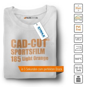 STAHLS® CAD-CUT® SportsFilm Flexfolie 185 Light Orange, (Bild 1) Nicht farbechte Beispieldarstellung