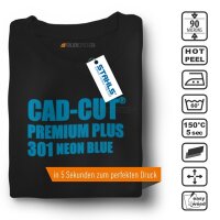 STAHLS® CAD-CUT® Premium Plus Flexfolie 301 Neon Blue, (Bild 1) Nicht farbechte Beispieldarstellung