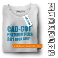 STAHLS® CAD-CUT® Premium Plus Flexfolie 301 Neon Blue, (Bild 2) Nicht farbechte Beispieldarstellung