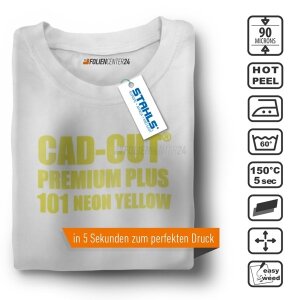 STAHLS® CAD-CUT® Premium Plus Flexfolie 101 Neon Yellow, (Bild 2) Nicht farbechte Beispieldarstellung