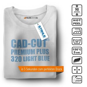 STAHLS® CAD-CUT® Premium Plus Flexfolie 320 Light Blue, (Bild 2) Nicht farbechte Beispieldarstellung