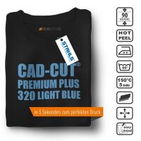 STAHLS® CAD-CUT® Premium Plus Flexfolie 320 Light Blue, (Bild 1) Nicht farbechte Beispieldarstellung