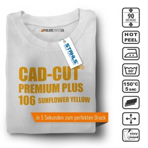 STAHLS® CAD-CUT® Premium Plus Flexfolie 106 Sunflower Yellow, (Bild 2) Nicht farbechte Beispieldarstellung