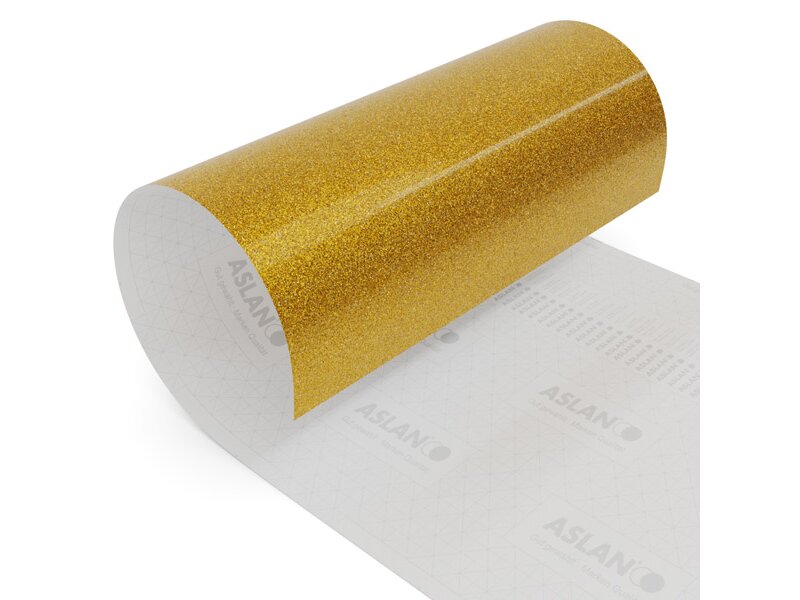 Aslan® Farbfolie SparkleColour SC 123 Gold Glitzer 1,37m