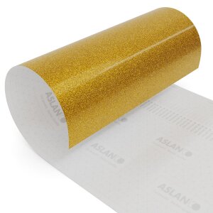 Aslan® Farbfolie SparkleColour SC 123 Gold Glitzer (1,37m), (Bild 1) Nicht farbechte Beispieldarstellung