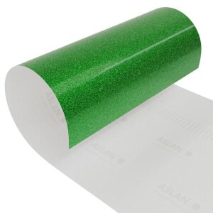 Aslan® Farbfolie SparkleColour SC 123 Grün Glitzer (1,37m), (Bild 1) Nicht farbechte Beispieldarstellung