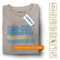 STAHLS® CAD-CUT® Premium Plus Sublistop Flexfolie 320 Light Blue, (Bild 1) Nicht farbechte Beispieldarstellung