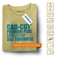 STAHLS® CAD-CUT® Premium Plus Sublistop Flexfolie 380 Turquoise, (Bild 1) Nicht farbechte Beispieldarstellung