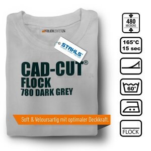 STAHLS® CAD-CUT® Flockfolie 780 Dark Grey, (Bild 1) Nicht farbechte Beispieldarstellung