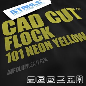 STAHLS® CAD-CUT® Flockfolie 101 Fluo Yellow, (Bild 2) Nicht farbechte Beispieldarstellung